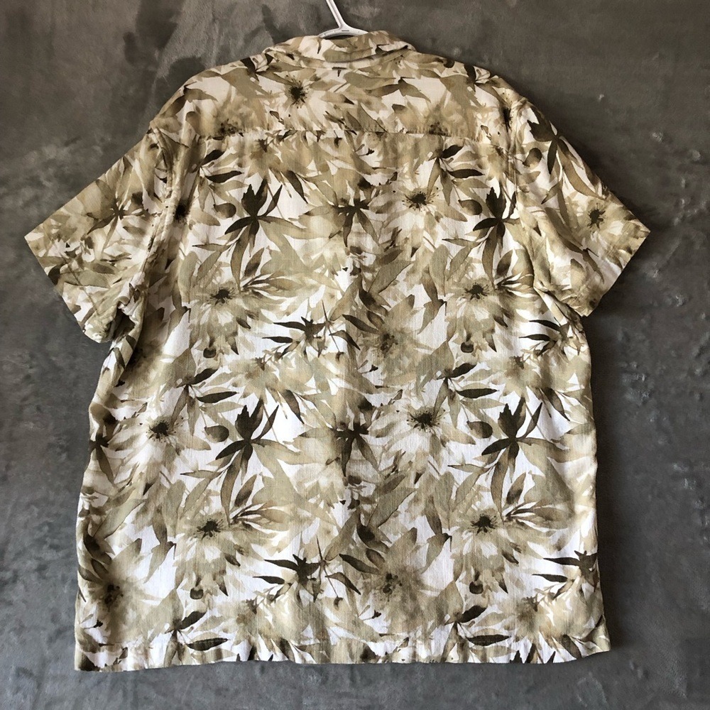 Casual Button Down Men Shirt Size XL Linen Blend Travel Summer - Picture 8 of 12